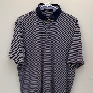 Greyson Performance Golf Polo Men's Large Purple/White stripe